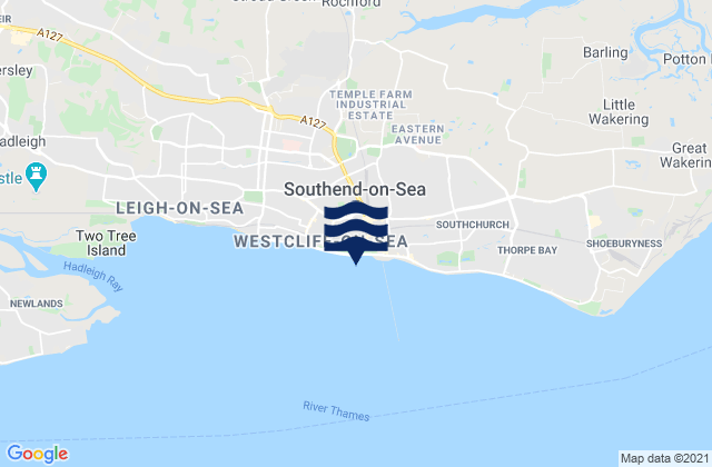 Southend On Sea, United Kingdom tide times map