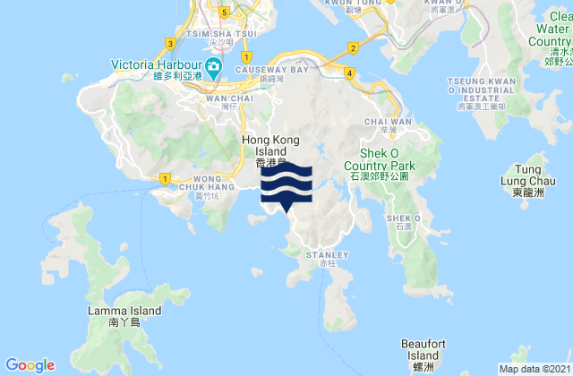 Southern, Hong Kong tide times map