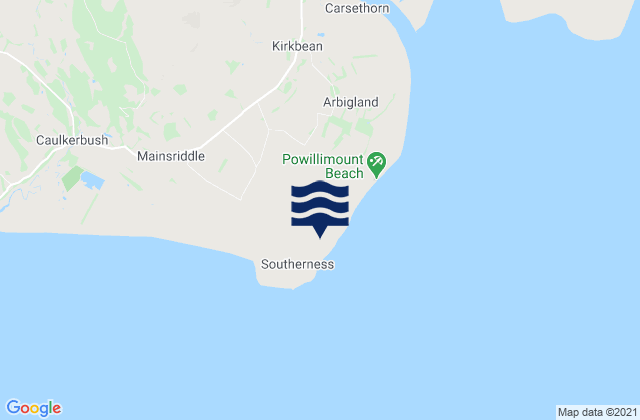 Southerness Beach, United Kingdom tide times map