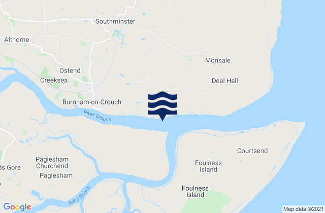 Southminster, United Kingdom tide times map