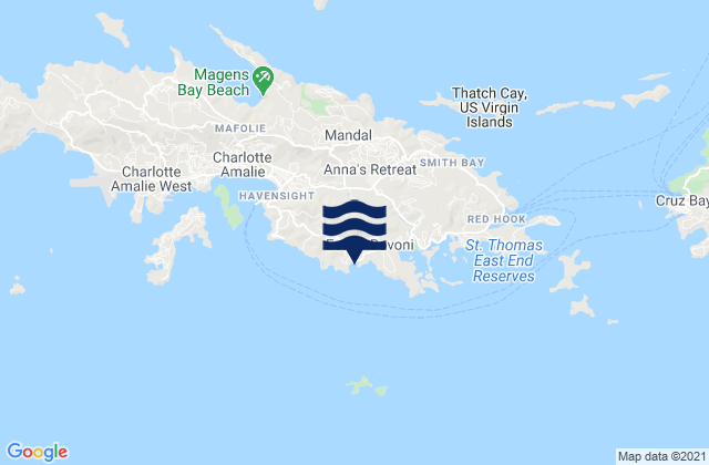 Southside, U.S. Virgin Islands tide times map