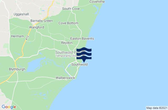 Southwold Beach, United Kingdom tide times map