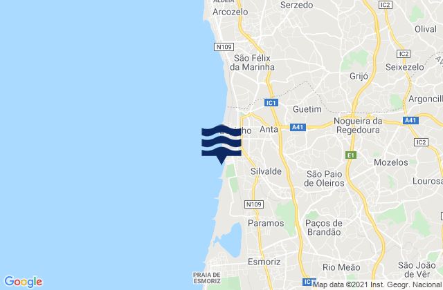 Souto, Portugal tide times map