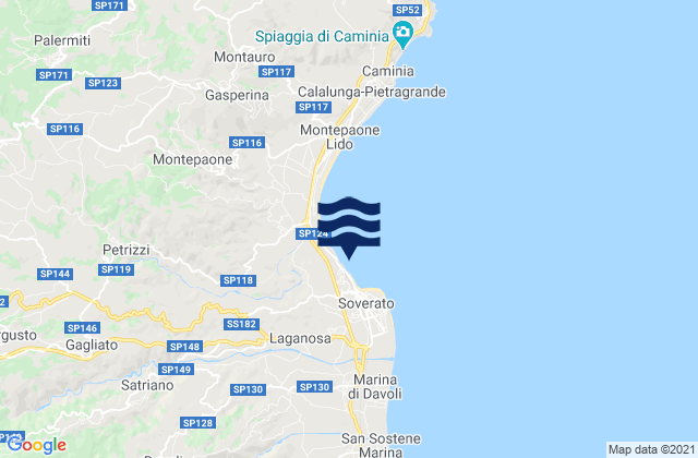 Soverato Superiore, Italy tide times map