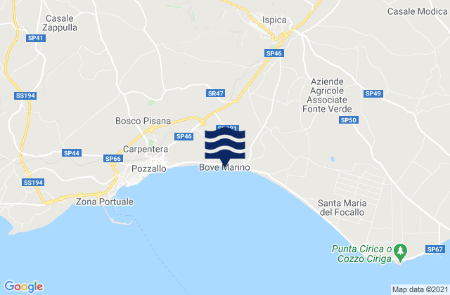 Spiaggia Bove Marino, Italy tide times map