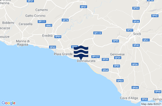 Spiaggia Donnalucata, Italy tide times map