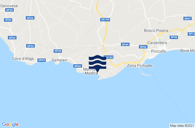 Spiaggia Marina di Modica, Italy tide times map