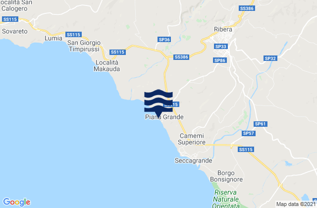 Spiaggia Piana Grande, Italy tide times map