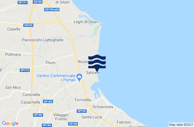Spiaggia Salicetti, Italy tide times map