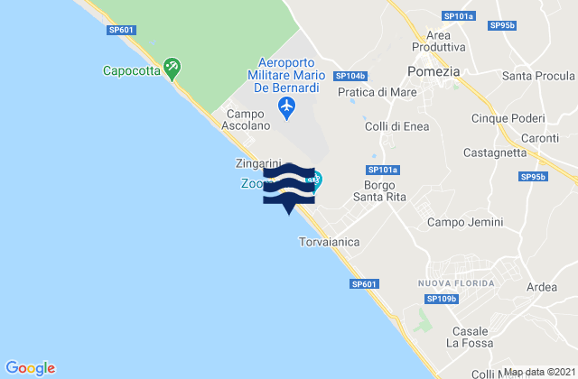 Spiaggia Torvaianica, Italy tide times map