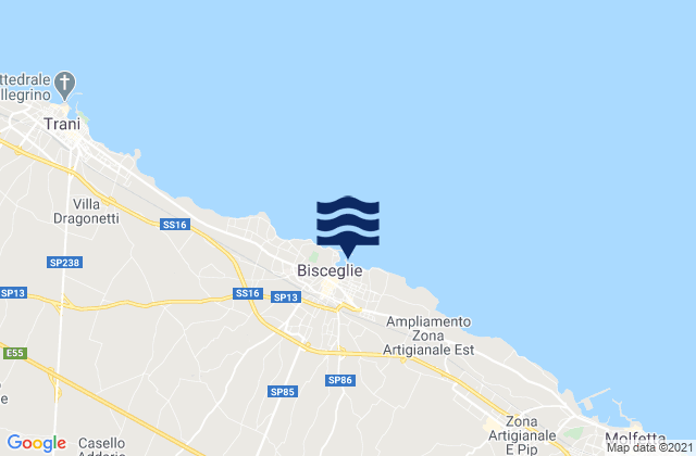 Spiaggia di Bisceglie, Italy tide times map