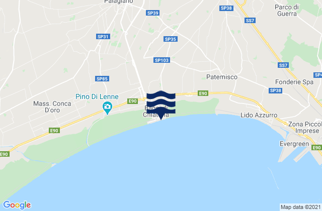 Spiaggia di Chiatona, Italy tide times map