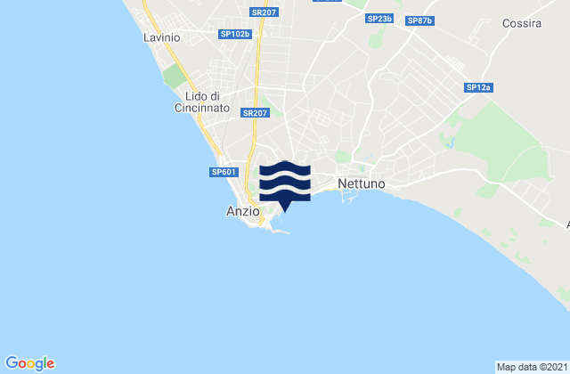 Spiaggia di Lavinio, Italy tide times map