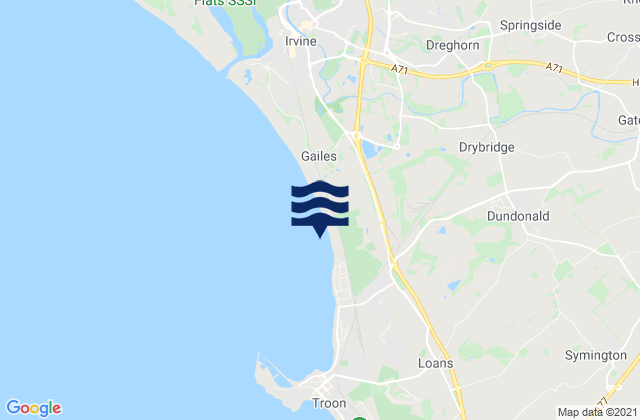 Springside, United Kingdom tide times map