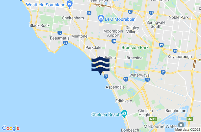 Springvale, Australia tide times map