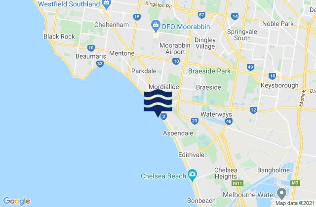 Springvale South, Australia tide times map