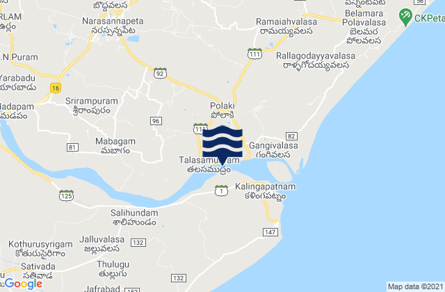 Srikakulam, India tide times map