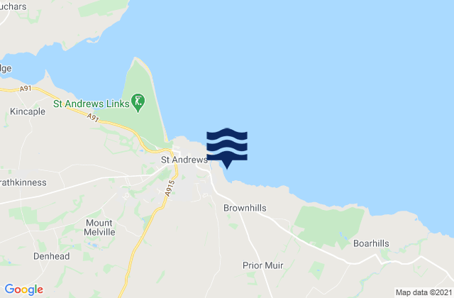St Andrews East Sands Beach, United Kingdom tide times map