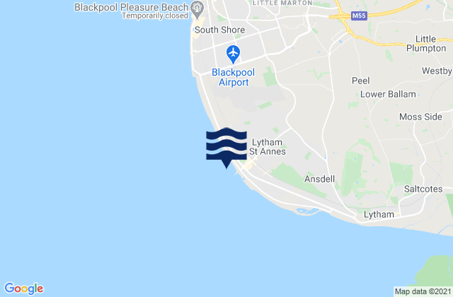 St Annes Beach, United Kingdom tide times map