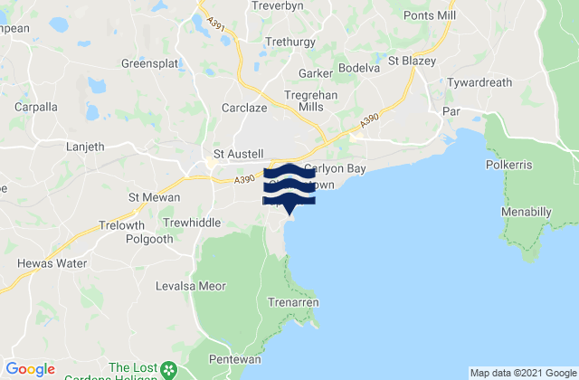 St Austell, United Kingdom tide times map