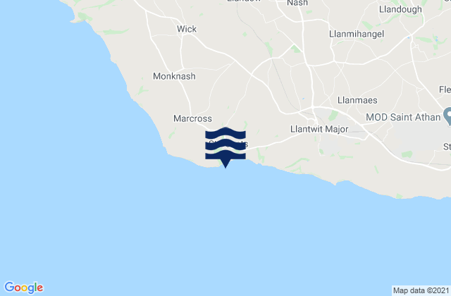 St Donat's Bay, United Kingdom tide times map