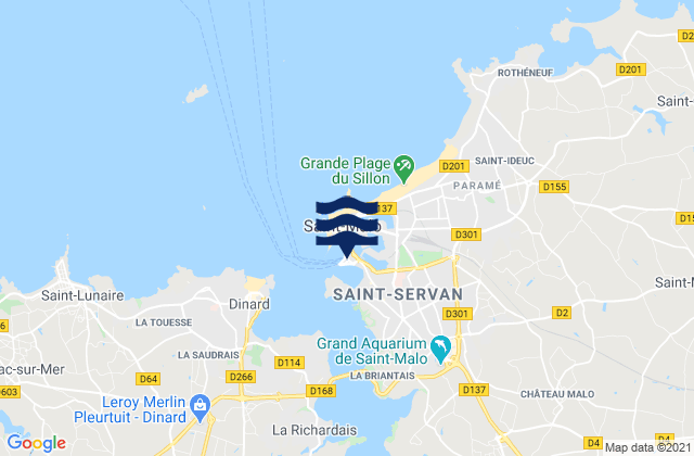 St Malo Port, France tide times map
