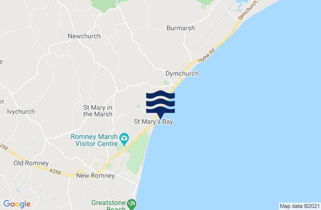 St Marys Bay Sands Beach, United Kingdom tide times map