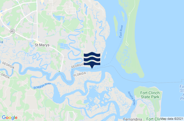 St Marys, United States tide chart map