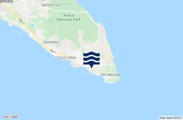 St Nicolaas Bay Aruba, Venezuela tide times map