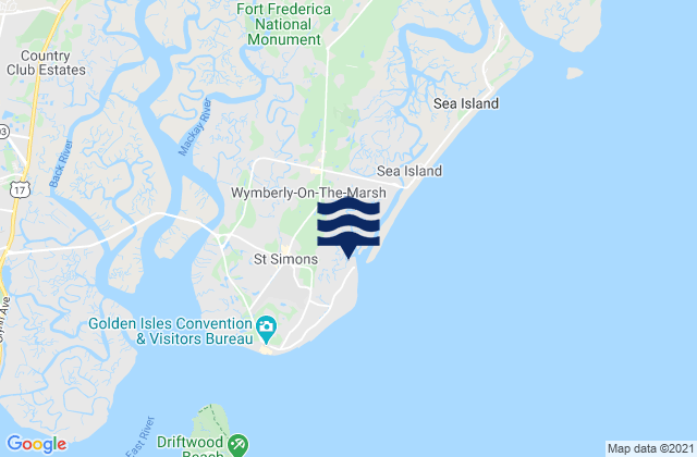 St Simons Island, United States tide chart map