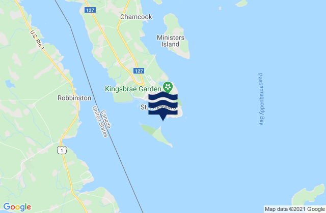 St. Andrews, Canada tide times map