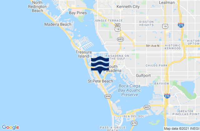 St. Petersburg Beach Causeway, United States tide chart map