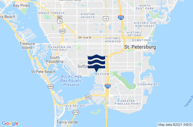 St. Petersburg, United States tide chart map