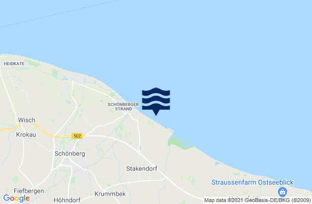 Stakendorf, Germany tide times map