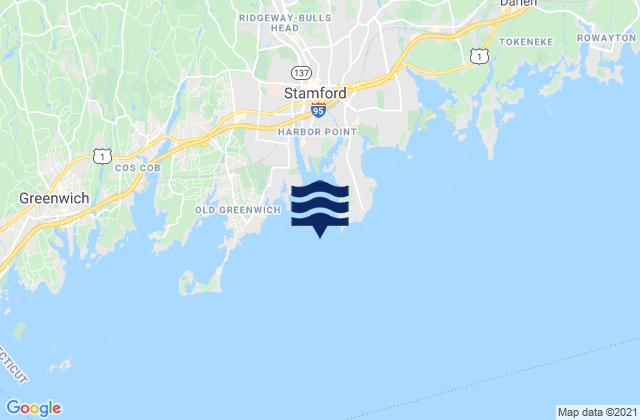 Stamford Harbor entrance, United States tide chart map