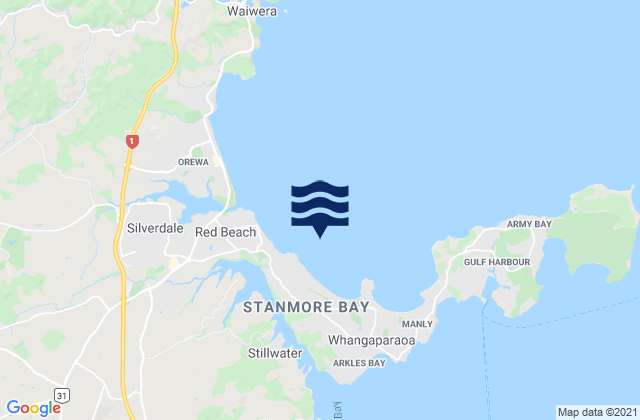 Stanmore Bay, New Zealand tide times map