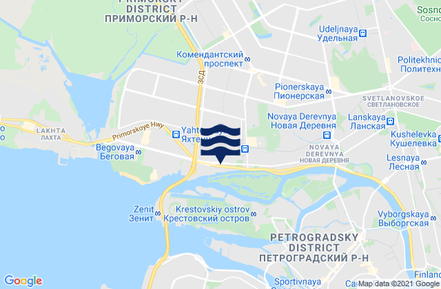 Staraya Derevnya, Russia tide times map