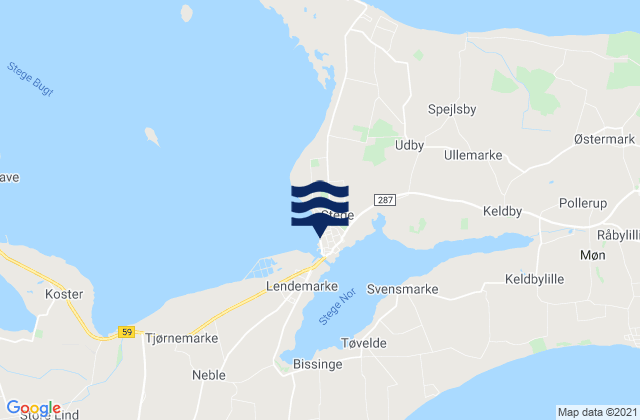 Stege, Denmark tide times map