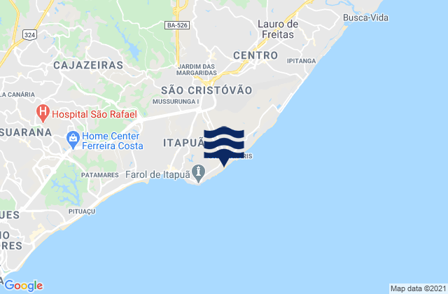 Stela Maris, Brazil tide times map