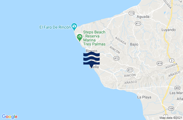 Stella, Puerto Rico tide times map