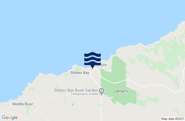 Stokes Bay, Australia tide times map