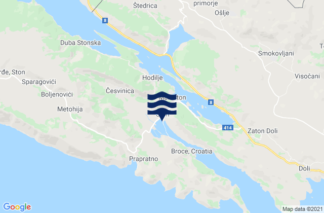 Ston, Croatia tide times map