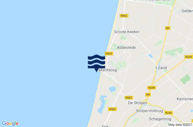 Strandslag Callantsoog, Netherlands tide times map