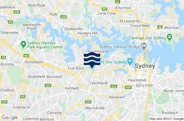 Strathfield South, Australia tide times map