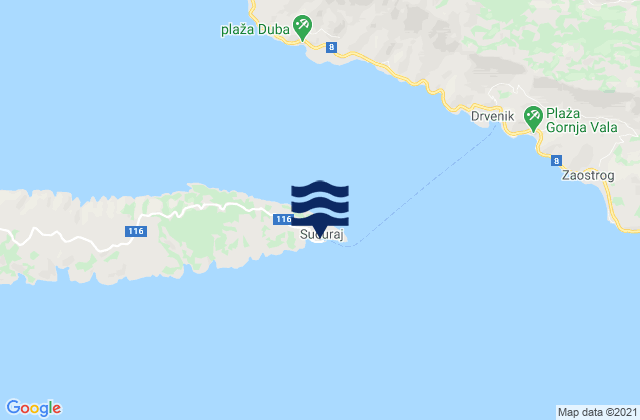 Sucuraj, Croatia tide times map