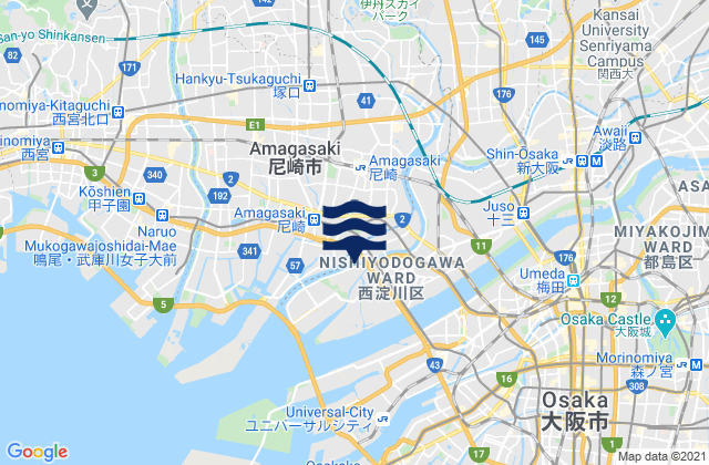 Suita Shi, Japan tide times map