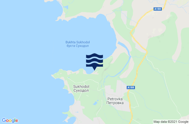 Sukhodol Bay Ussuri Bay, Russia tide times map