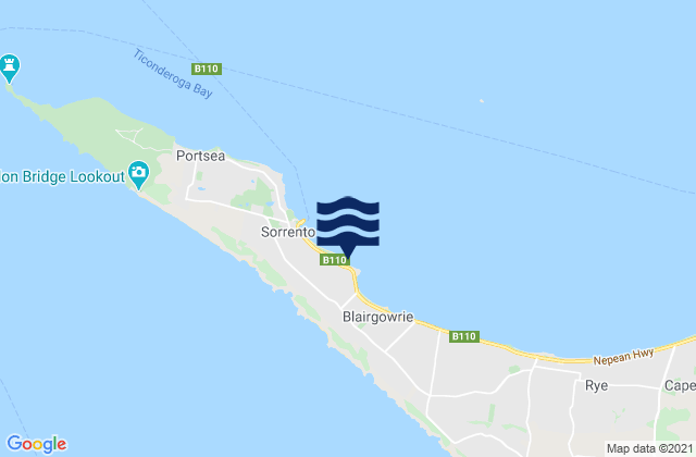 Sullivan Bay, Australia tide times map