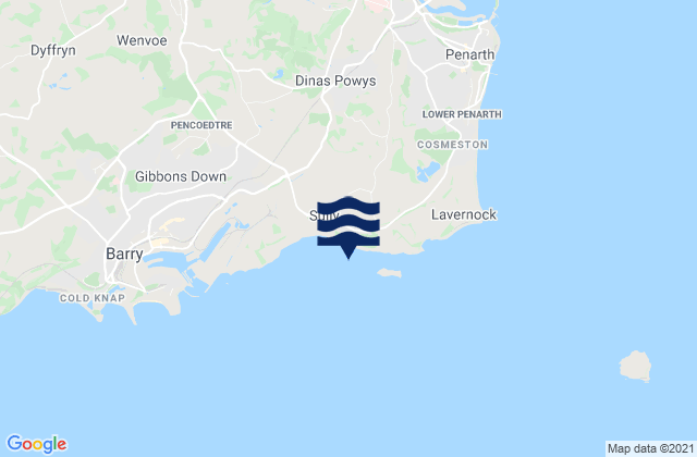 Sully Bay, United Kingdom tide times map