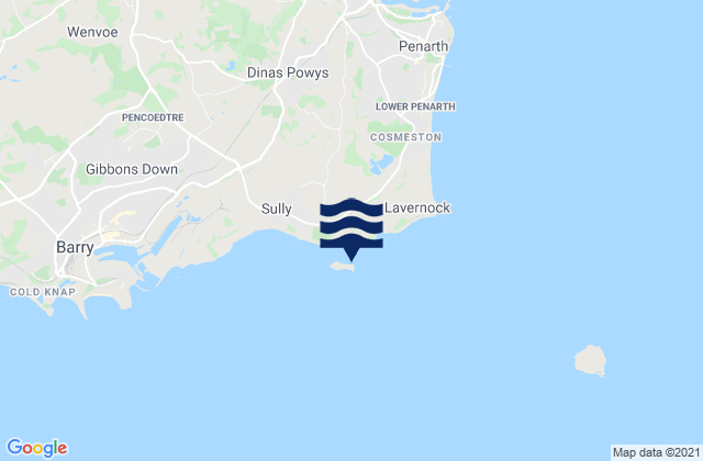 Sully Island, United Kingdom tide times map